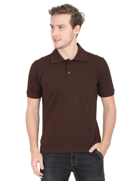 Unisex Half Sleeve Polo T-Shirt - Coffee Brown