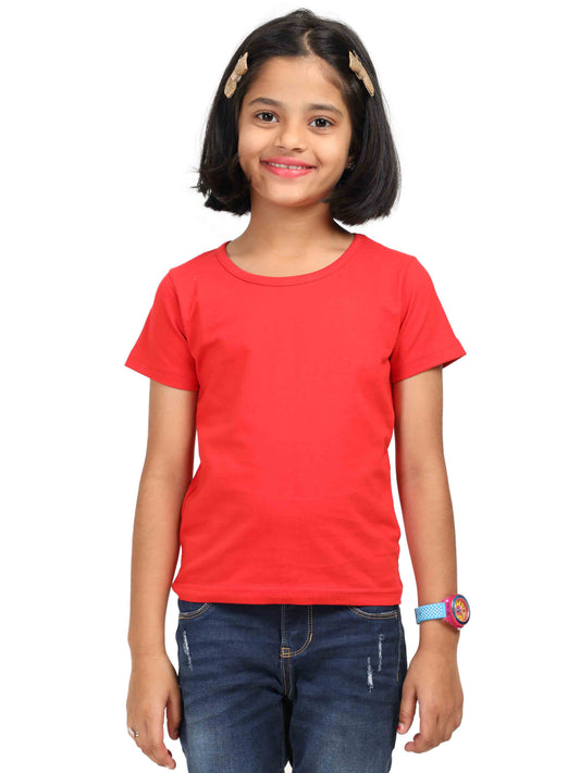 Girl Half Sleeve T-Shirt - Red