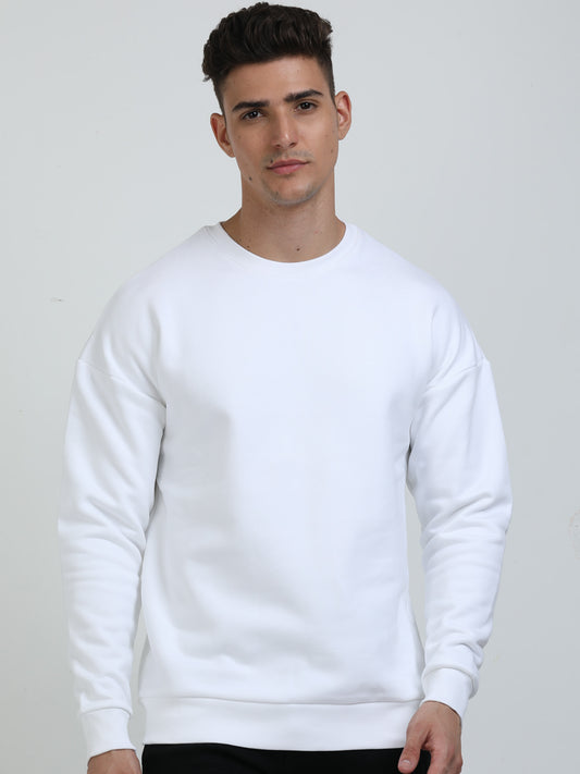 Full Sleeve Heavyweight Oversized Sweatshirt - White