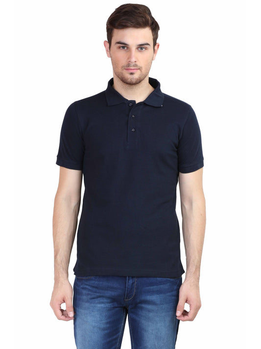 Unisex Half Sleeve Polo T-Shirt - Navy Blue