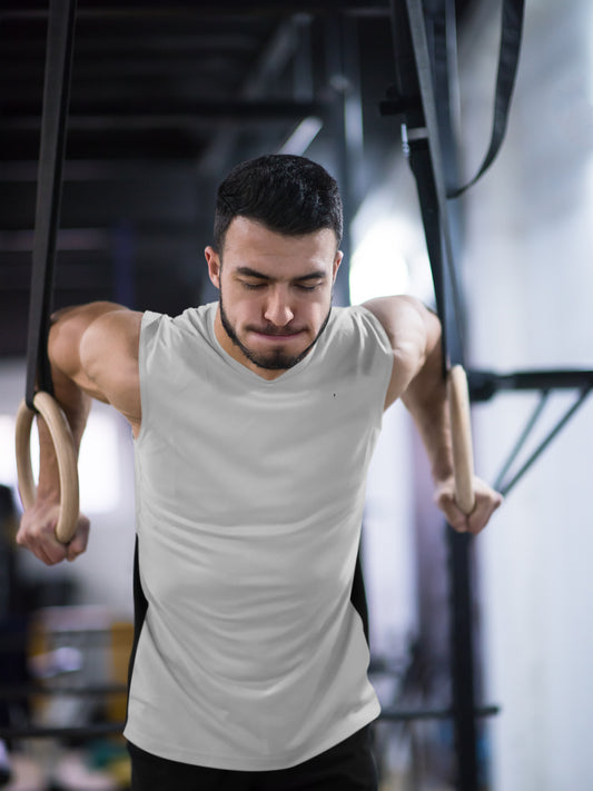 Sleeveless Gym Vest - Grey Melange