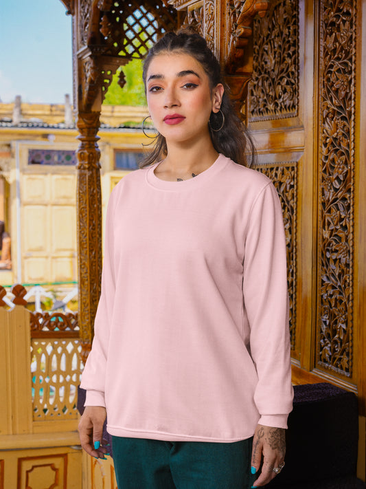 Women Full Sleeve Sweatshirt - Light Pink