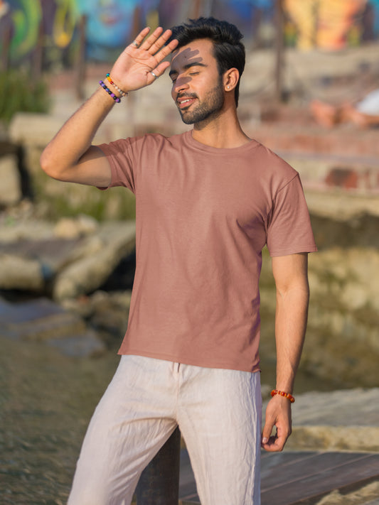 Unisex Half Sleeve T-Shirt - Copper Peach