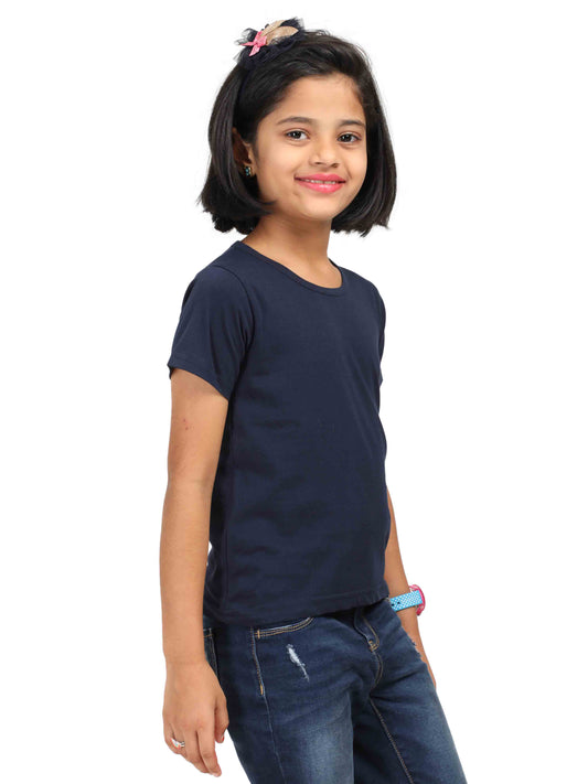 Girl Half Sleeve T-Shirt - Navy Blue