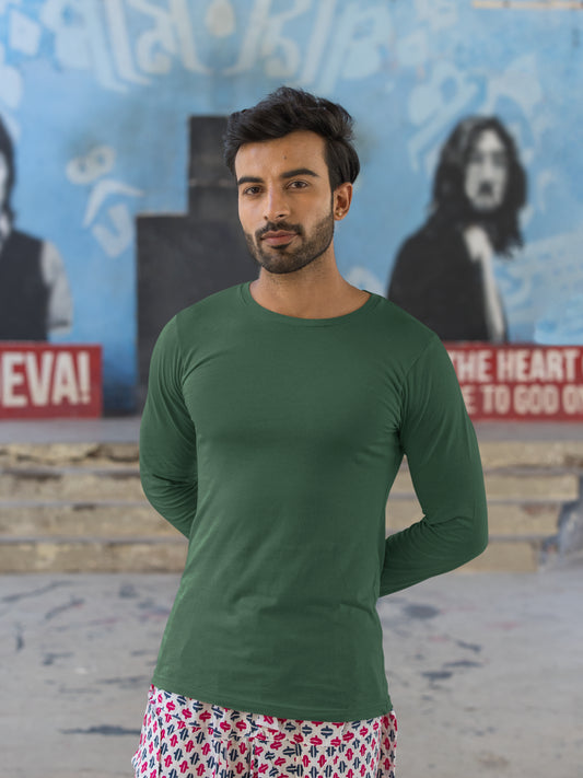 Unisex Full Sleeve T-Shirt - Bottle Green