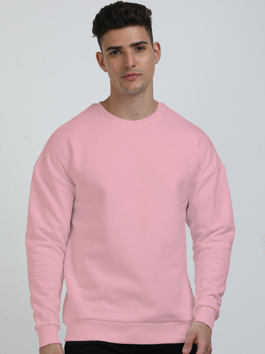 Full Sleeve Heavyweight Oversized Sweatshirt - Light Pink