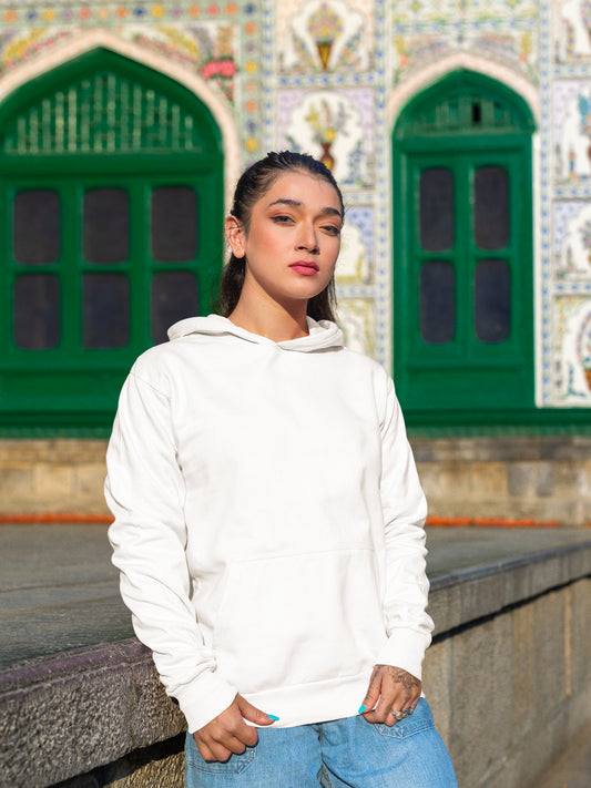 Women Full Sleeve Hoodie - White