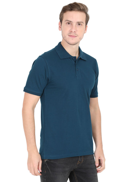 Unisex Half Sleeve Polo T-Shirt - Petrol Blue