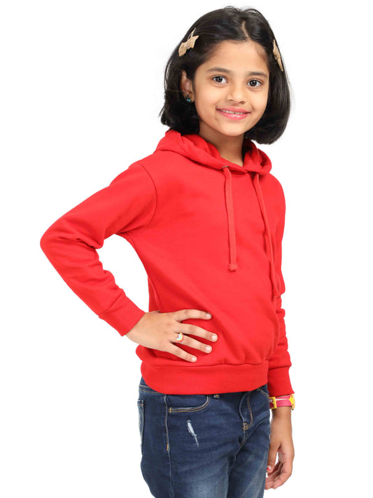 Girl Full Sleeve Hoodie - Red