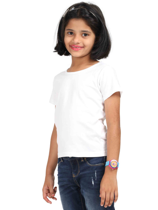 Girl Half Sleeve T-Shirt - White