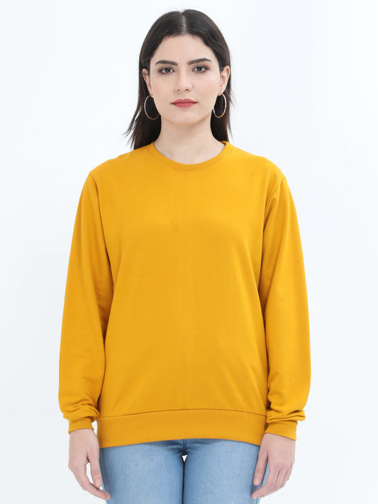 Women Full Sleeve Sweatshirt - Mustard Yellow