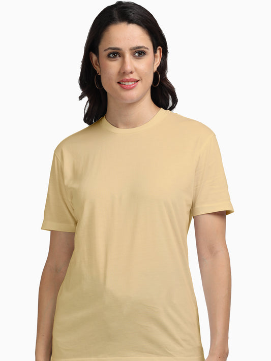 Half Sleeve Supima Cotton T-Shirt - Beige