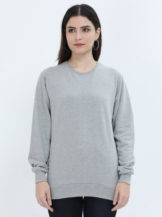 Women Full Sleeve Sweatshirt - Charcoal Melange