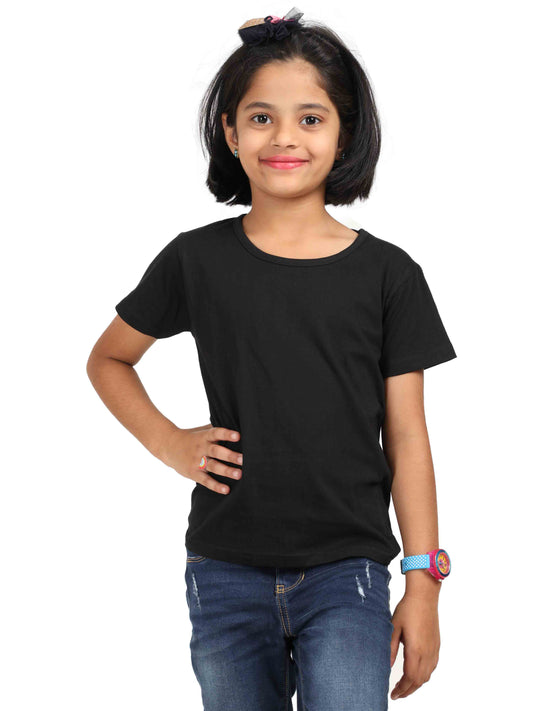 Girl Half Sleeve T-Shirt - Black