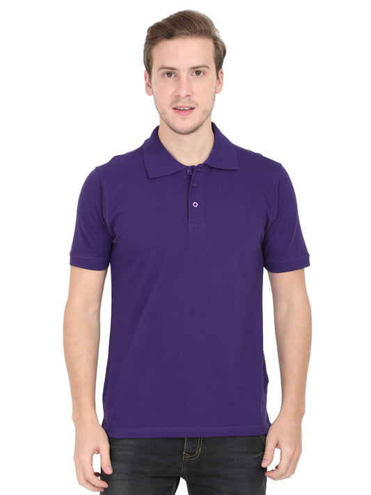 Unisex Half Sleeve Polo T-Shirt - Purple