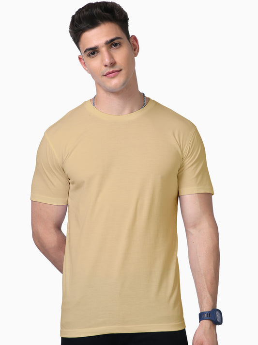 Unisex Half Sleeve Supima T-Shirt - Beige