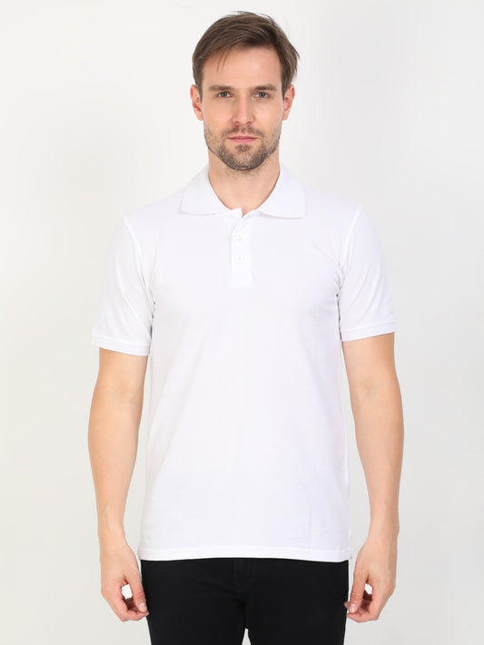 Unisex Half Sleeve Polo T-Shirt - White