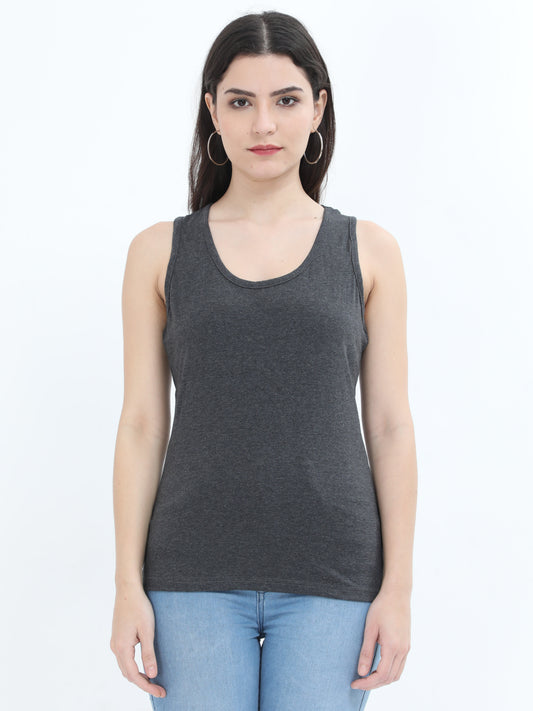 Women Tank Top - Charcoal Melange