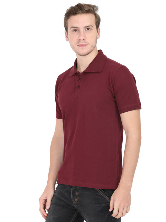 Unisex Half Sleeve Polo T-Shirt - Marron