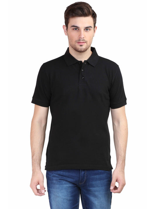 Unisex Half Sleeve Polo T-Shirt - Black